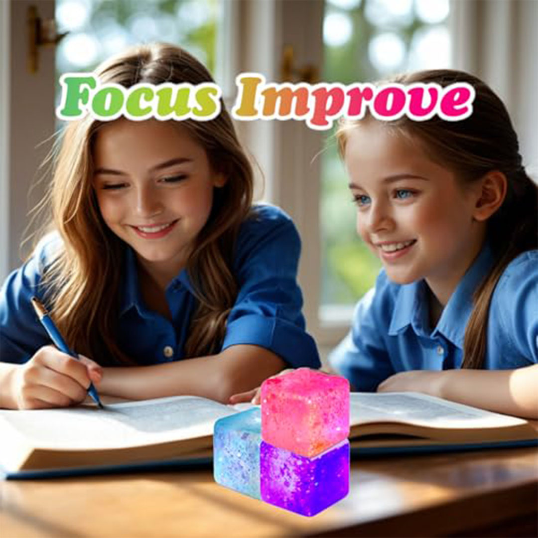 مكعبات ثلج اسفنجية لتخفيف التوتر ملونة - 3 قطع