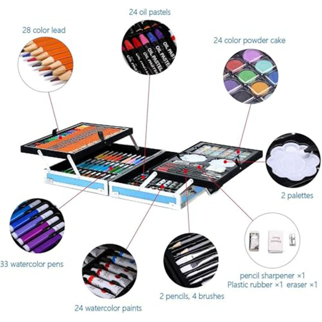 ألوان مائية وأقلام تلوين - 145 قطعة