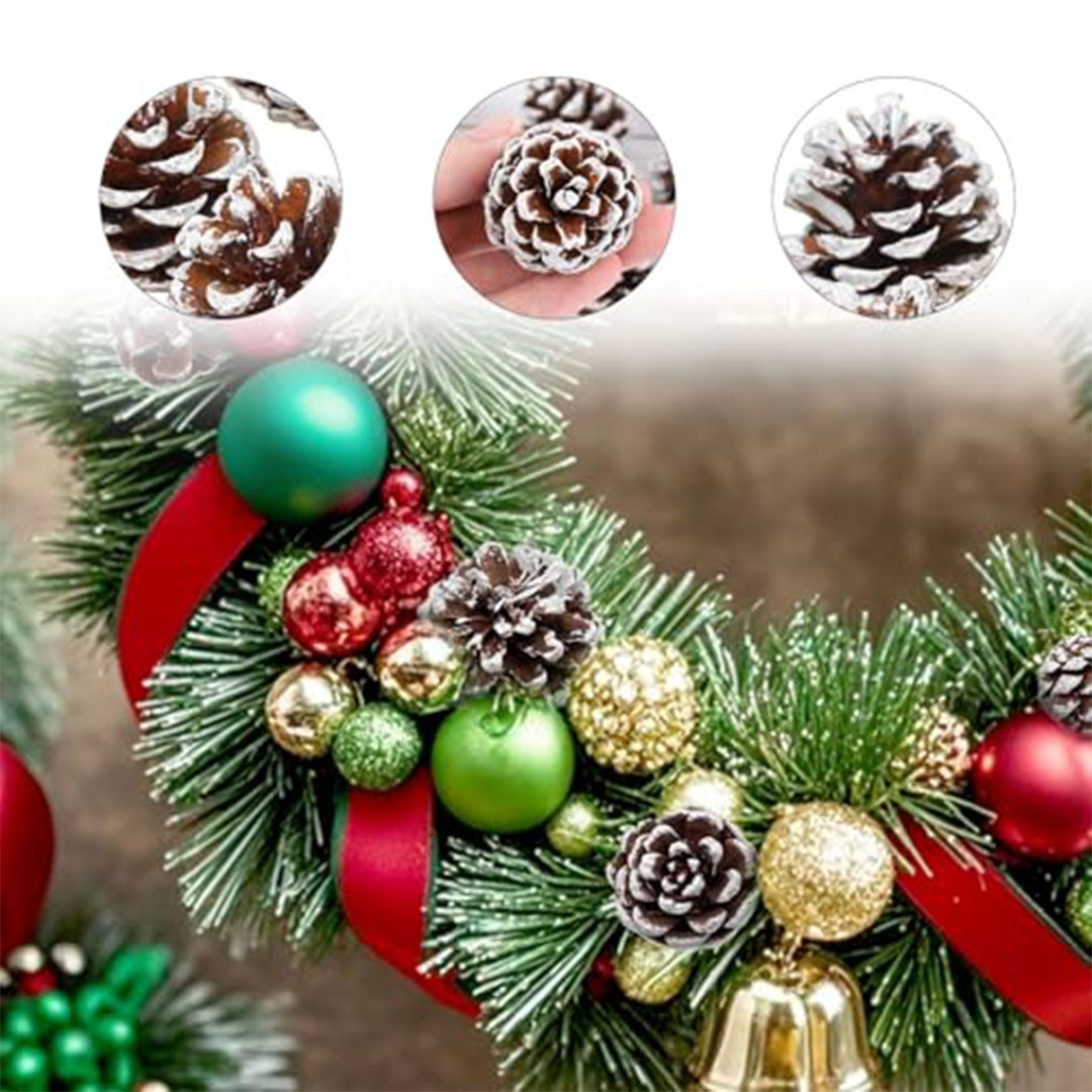 أكواز صنوبر طبيعية للكريسماس - 48 قطعة