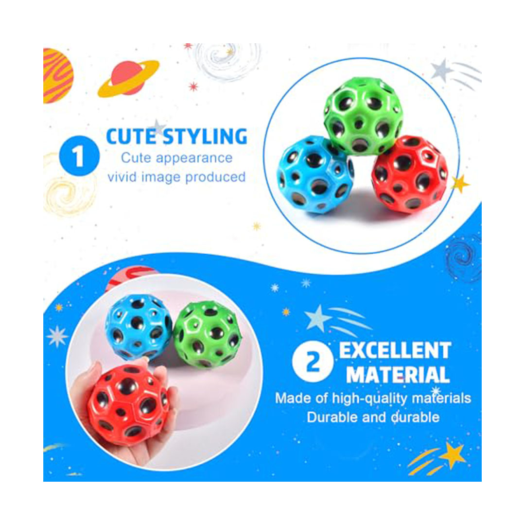 مجموعة كرات مطاطية على شكل قمر - 3 قطع