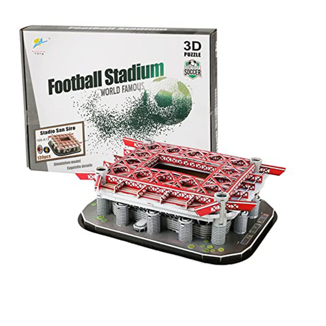 مجموعة بناء نموذج ورقي ثلاثي الأبعاد لملعب كرة قدم