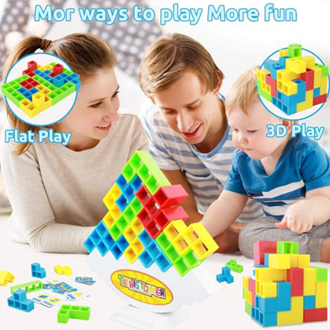 لعبة برج تيتريس - 48 قطعة + 22 بطاقة