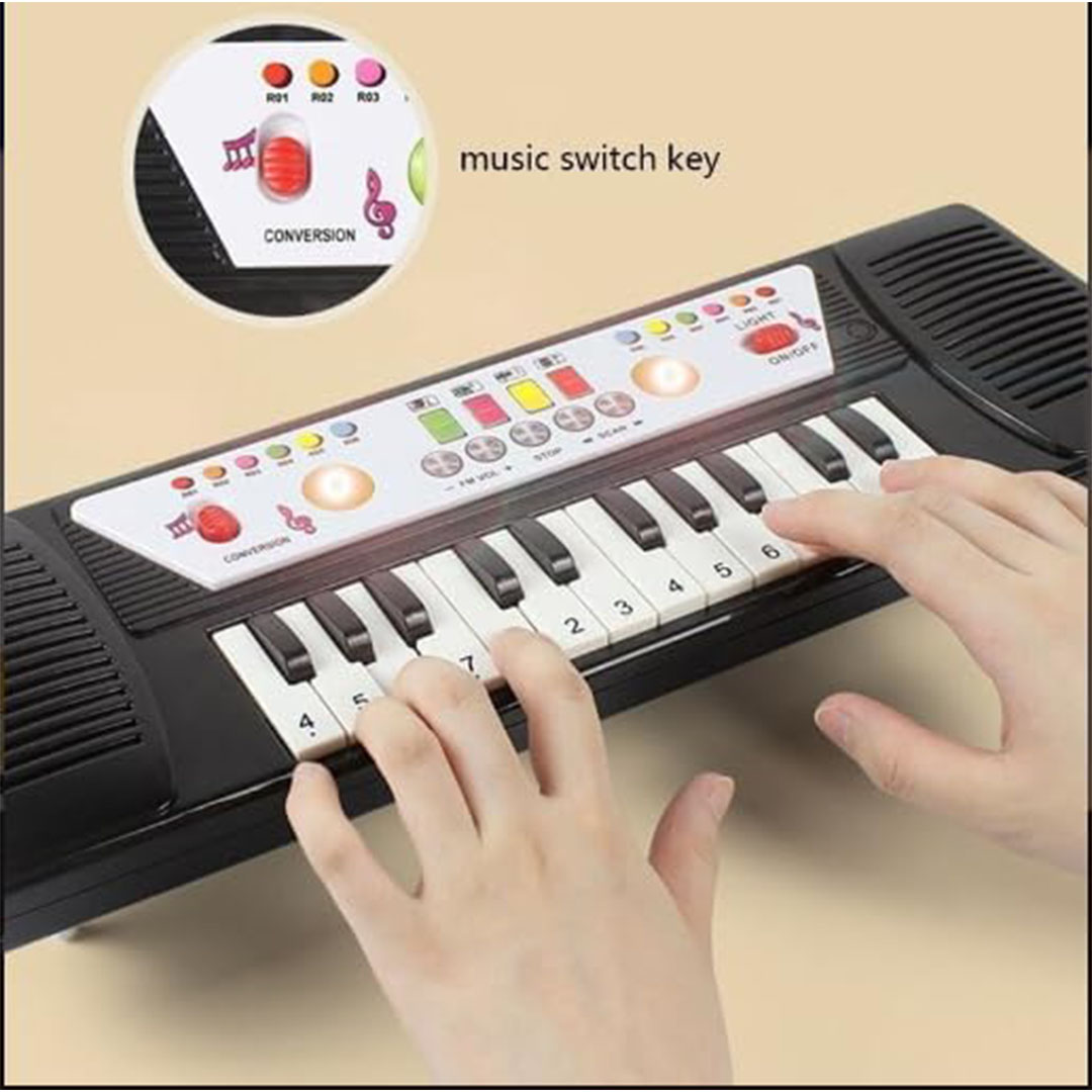 بيانو موسيقي للأطفال - أسود / أبيض