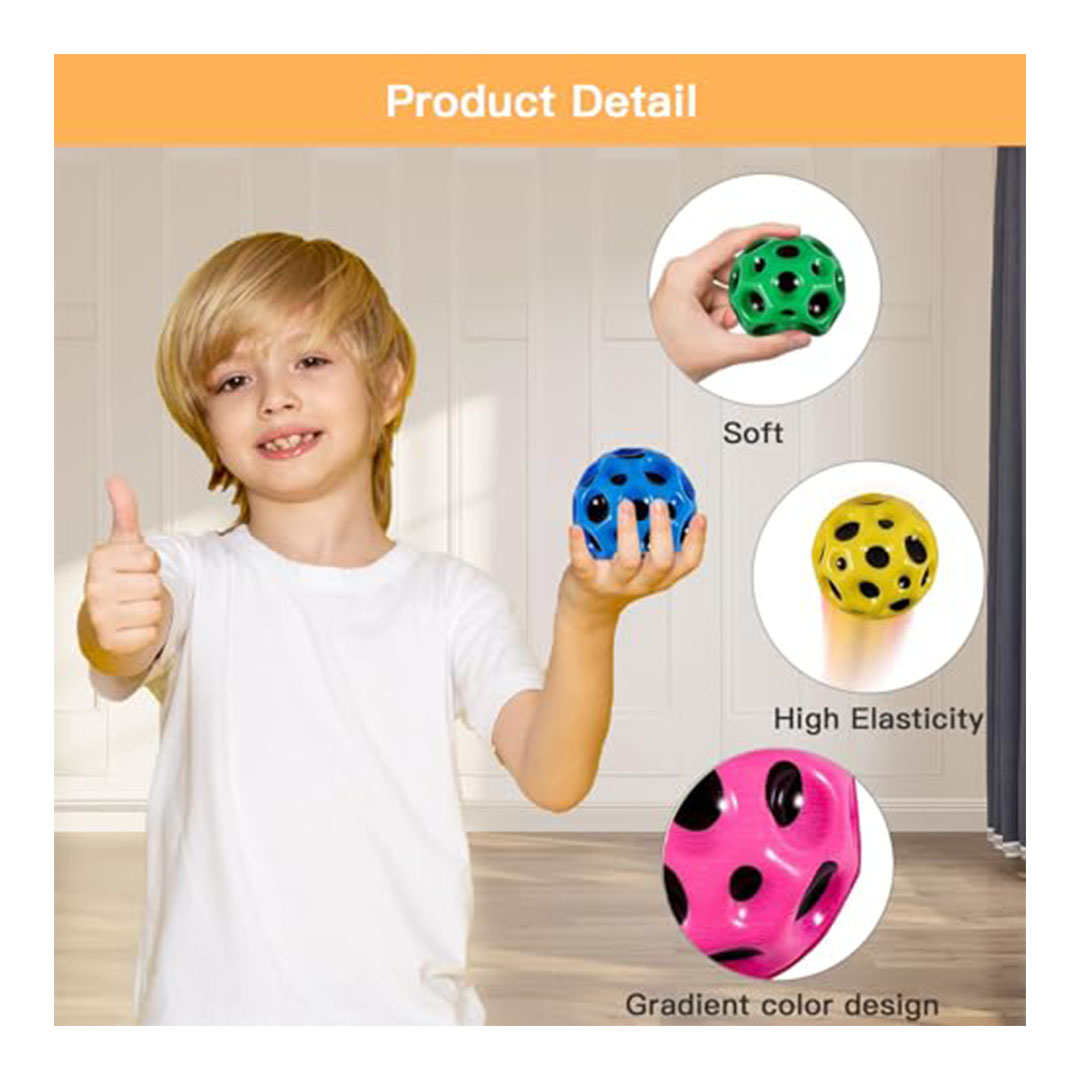 مجموعة كرات مطاطية على شكل قمر - 6 قطع