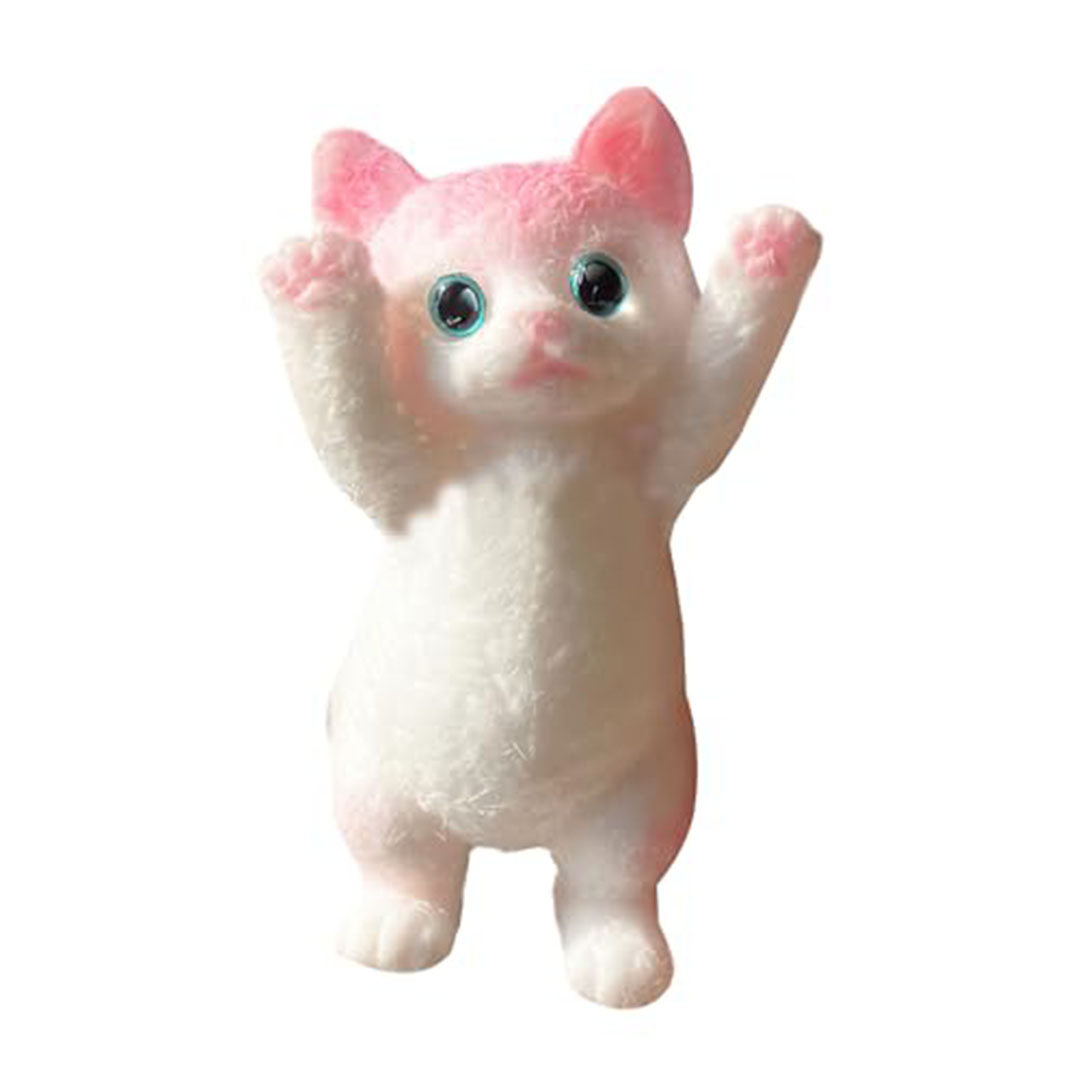 لعبة قط فيدجيت إسفنجية قابلة للضغط - 13 سم - بينك