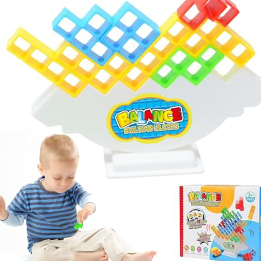 لعبة برج التوازن للأطفال والكبار - 16 قطعة