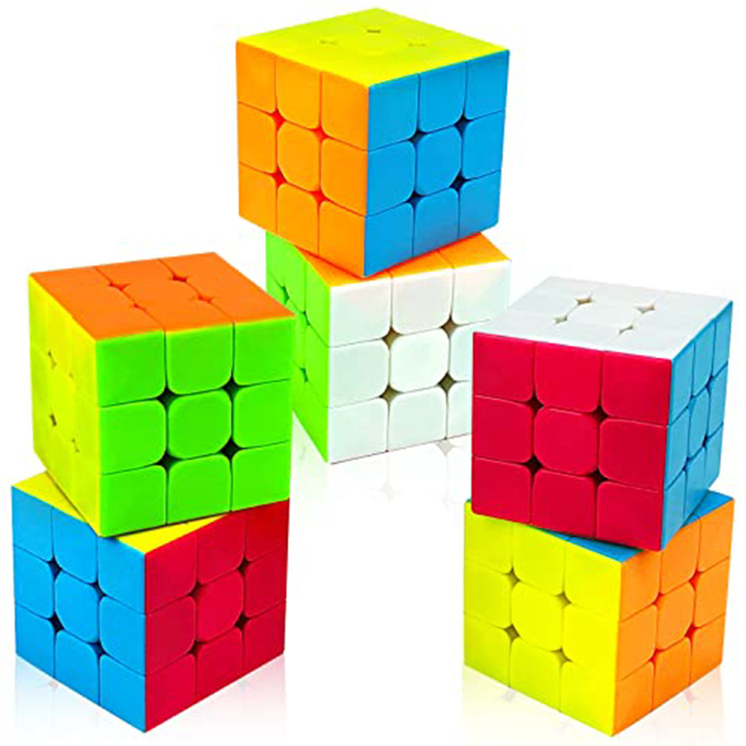 مكعبات سحرية ثلاثية الأبعاد بدون ملصقات - 3 سم - 6 قطع