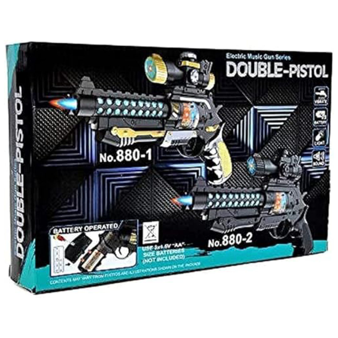 مسدس مزدوج للاطفال صوت واضاءة - 880-2