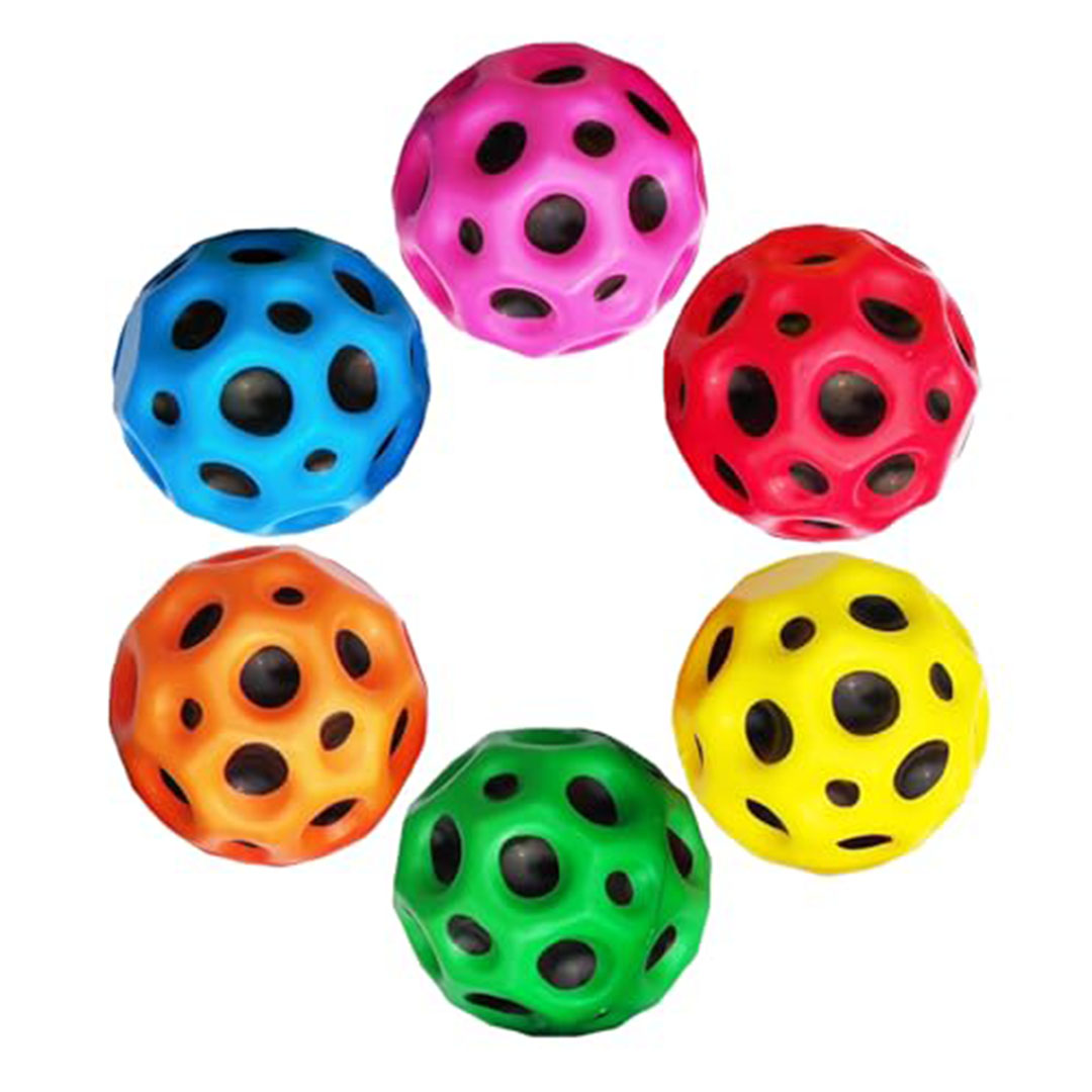 مجموعة كرات مطاطية على شكل قمر - 6 قطع