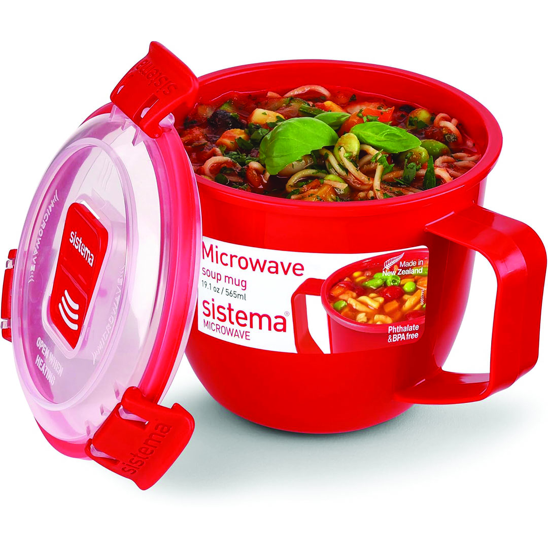 مج شوربة سيستيما للميكرويف - 585 مللي - أحمر
