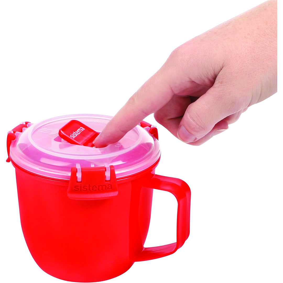 مج شوربة سيستيما للميكرويف - 585 مللي - أحمر