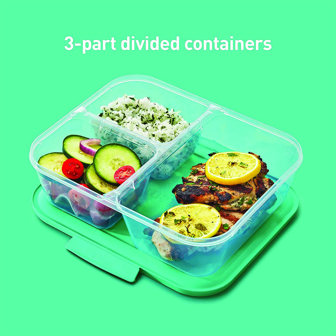 علب تخزين الطعام سيستيما نيست - 5 قطع - شفاف/مينت