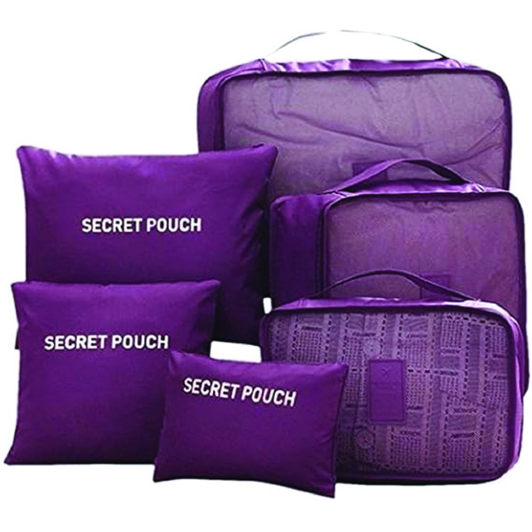 شنط منظمة للحقائب - 6 قطع - بنفسجي