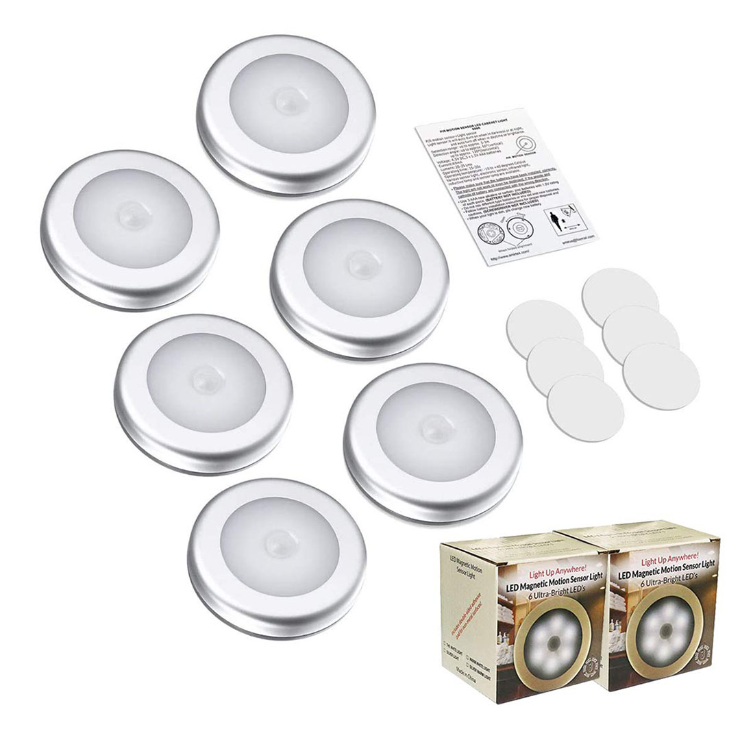 مصباح استشعار الحركة بالبطاريات - 6 قطع