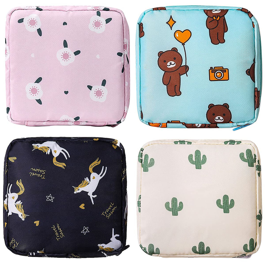 حقيبة تخزين فوط صحية - 4 قطع