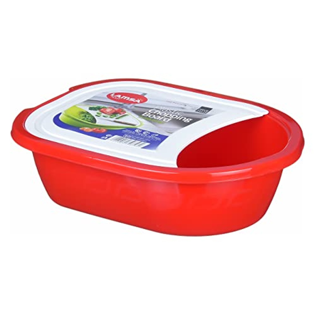 طبق خضروات بلاستيك بالقطاعة - أحمر
