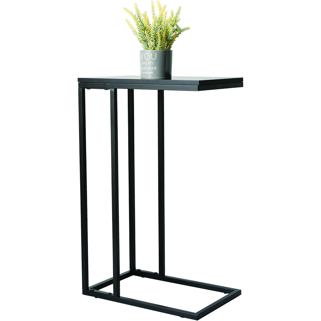 طاولة جانبية شكل حرف C - أسود