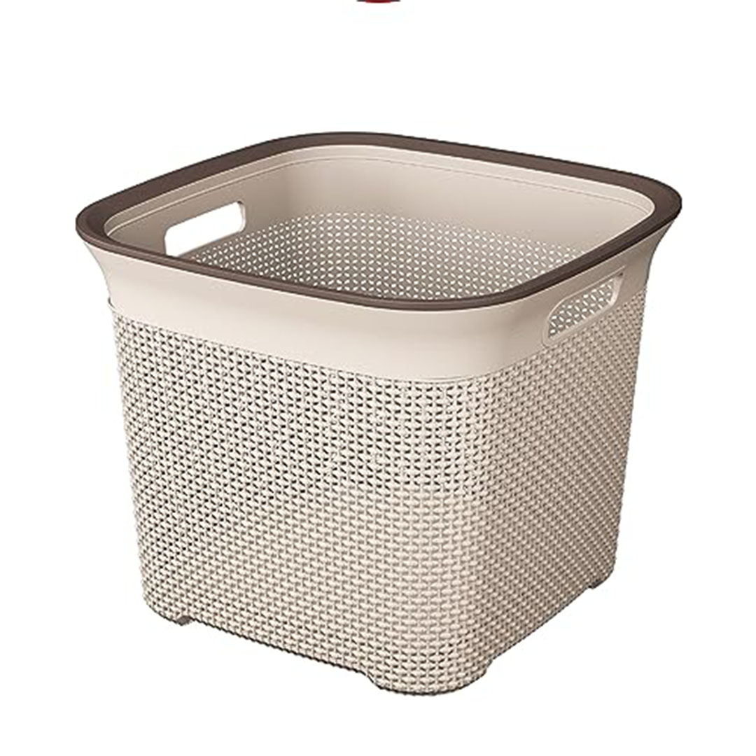 سبت غسيل فيلو من البلاستيك من الوطنية - لون بيج