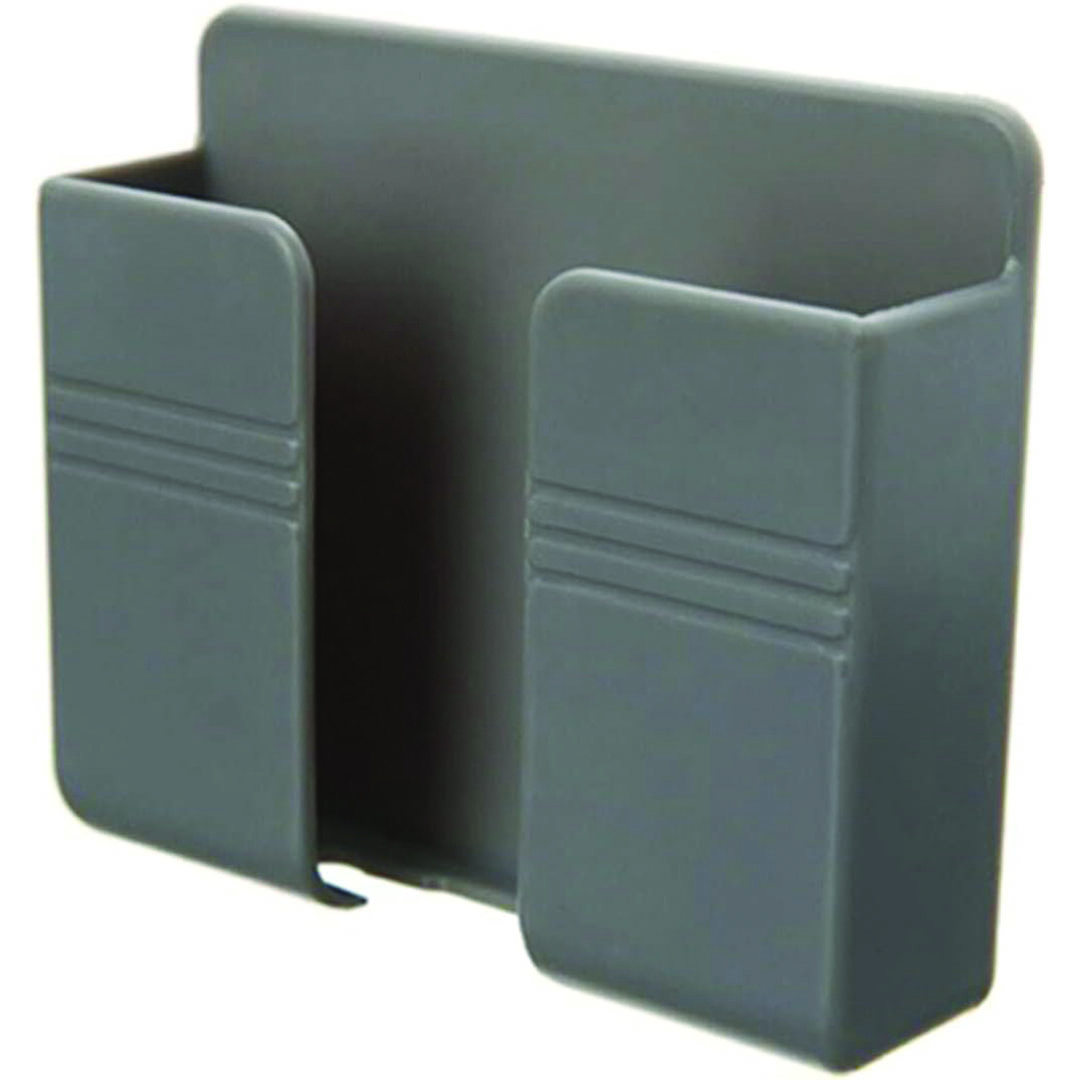 حامل الموبايل و الريموت المثبت على الحائط - رمادي