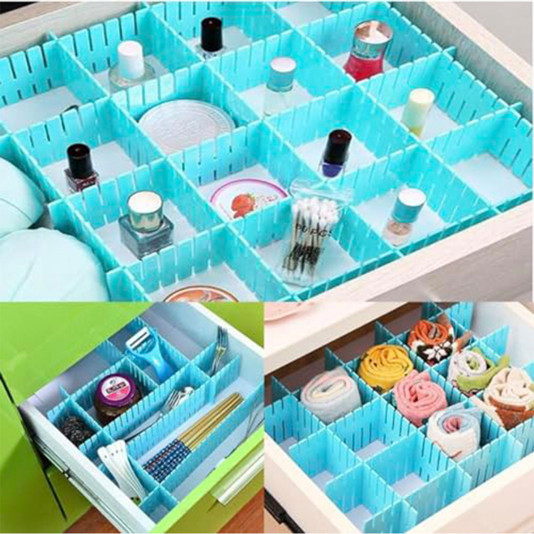 منظم الأدراج بلاستك - أزرق