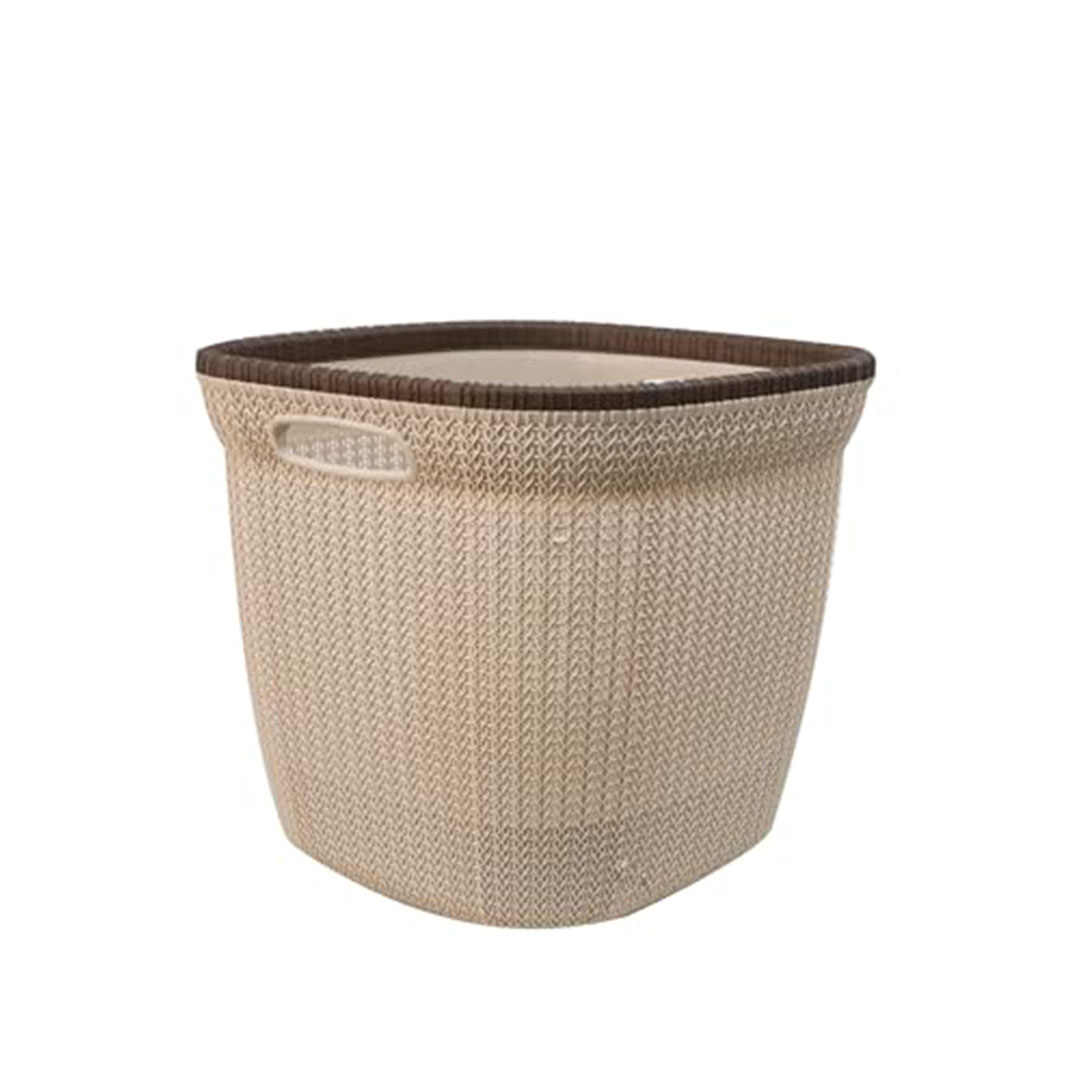 سبت غسيل بتصميم شبكي محبوك من الوطنية - بيج