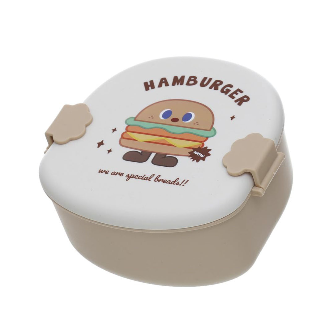 لانش بوكس بلاستيك مقسم محكم الغلق مع معلقه وشوكه - بيج