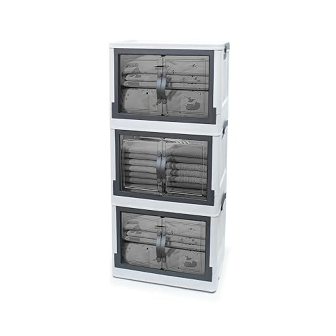 خزانة برايم ميني اليت بلاستيك 3 دور من الوطنية - ابيض*رمادي