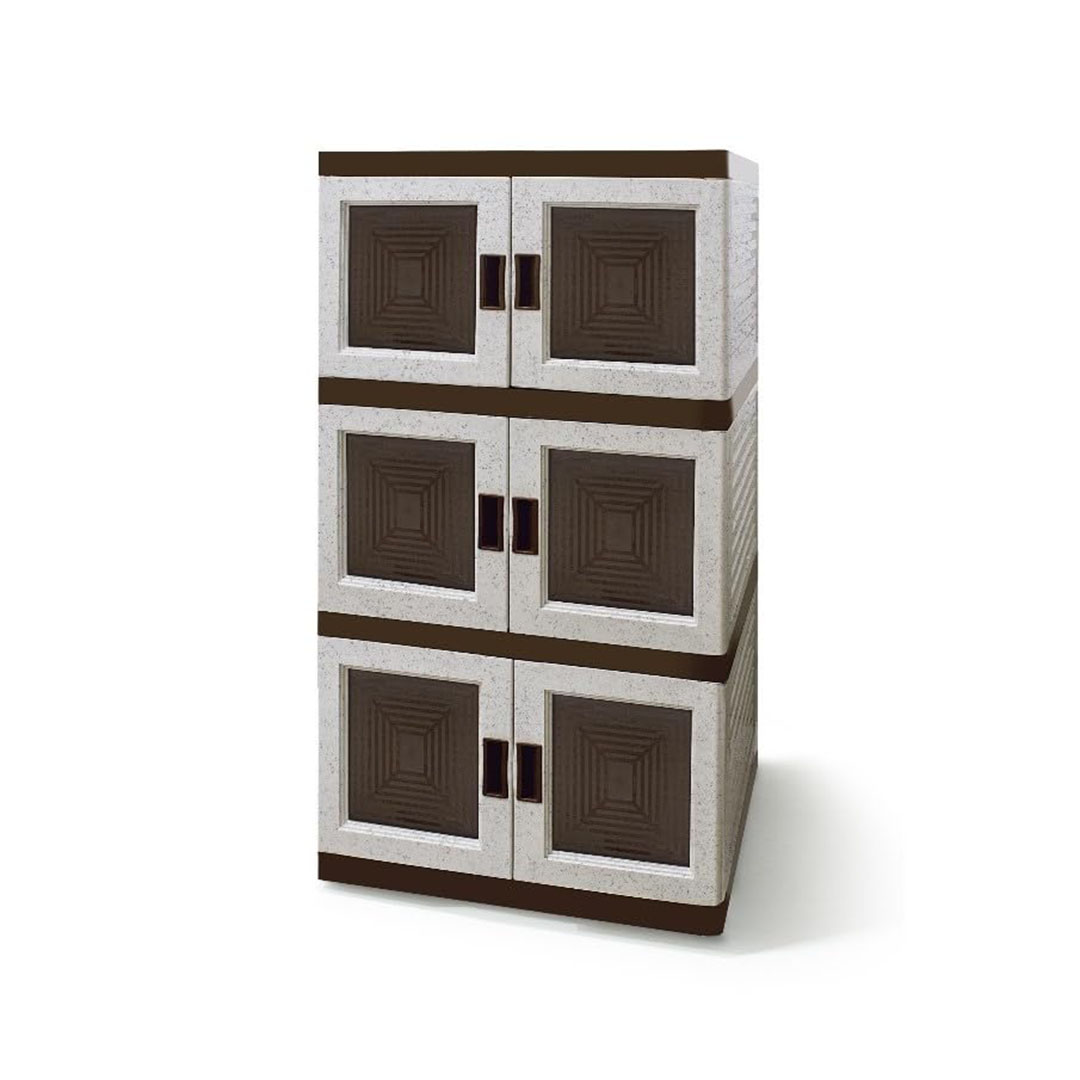 الوطنية برايم خزانة نوفا 3 دور - أبيض*بني