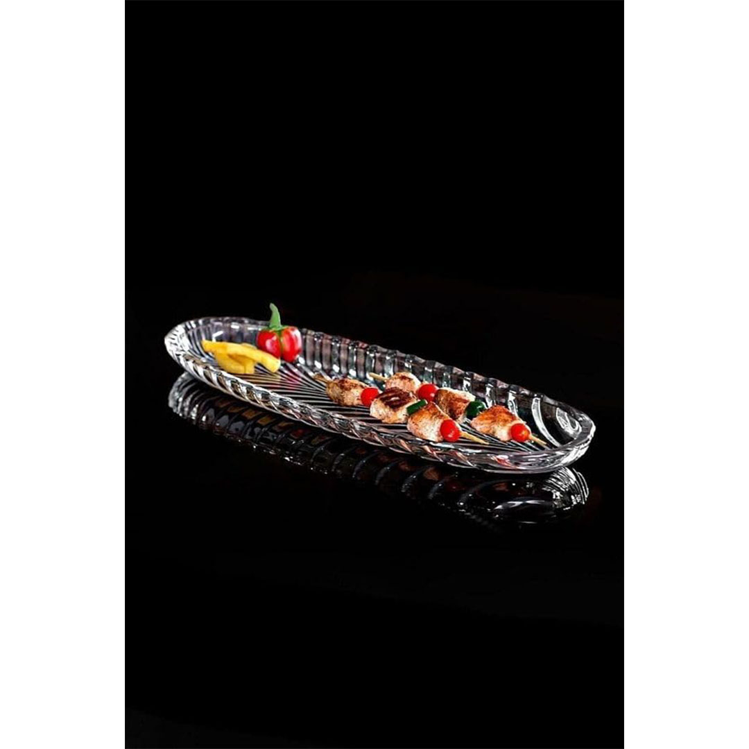 حامل طبق تقديم زجاجي - 30 سم