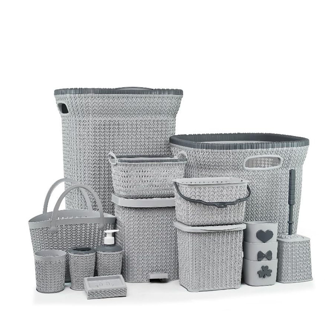 طقم سلال من الوطنية - رمادي - 15 قطعة