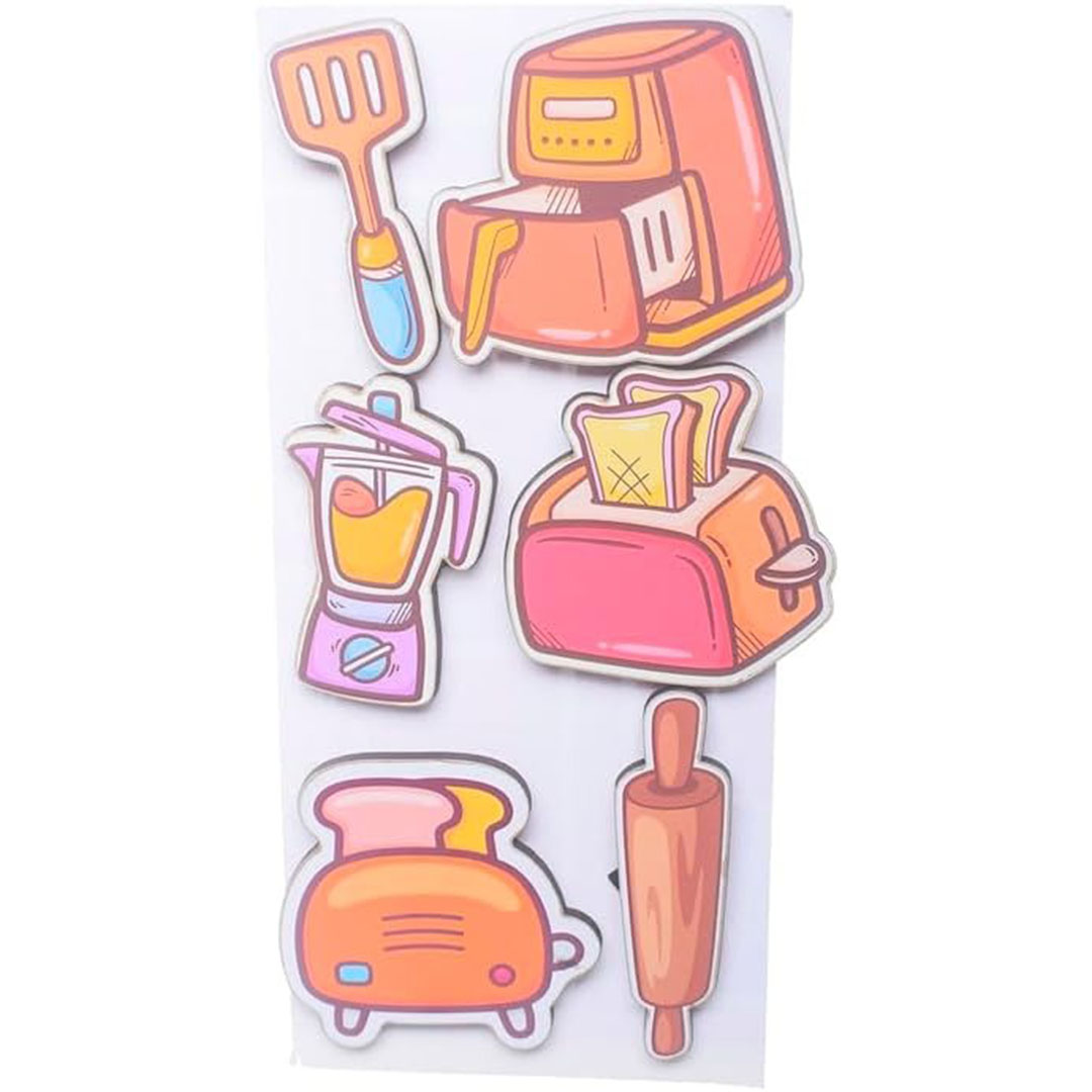 مغناطيس ثلاجة خشبي - 6 قطع - شكل 7