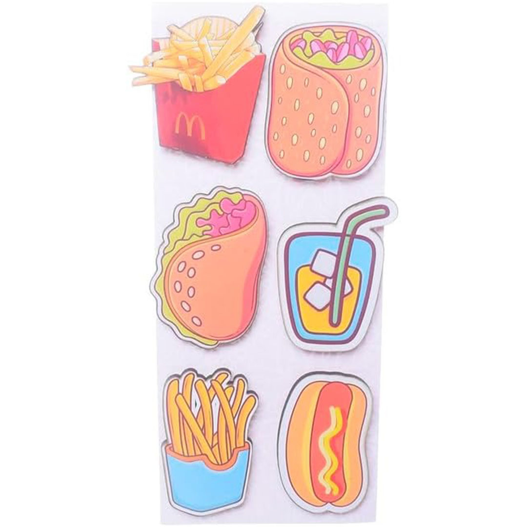 مغناطيس ثلاجة خشبي - 6 قطع - شكل 8