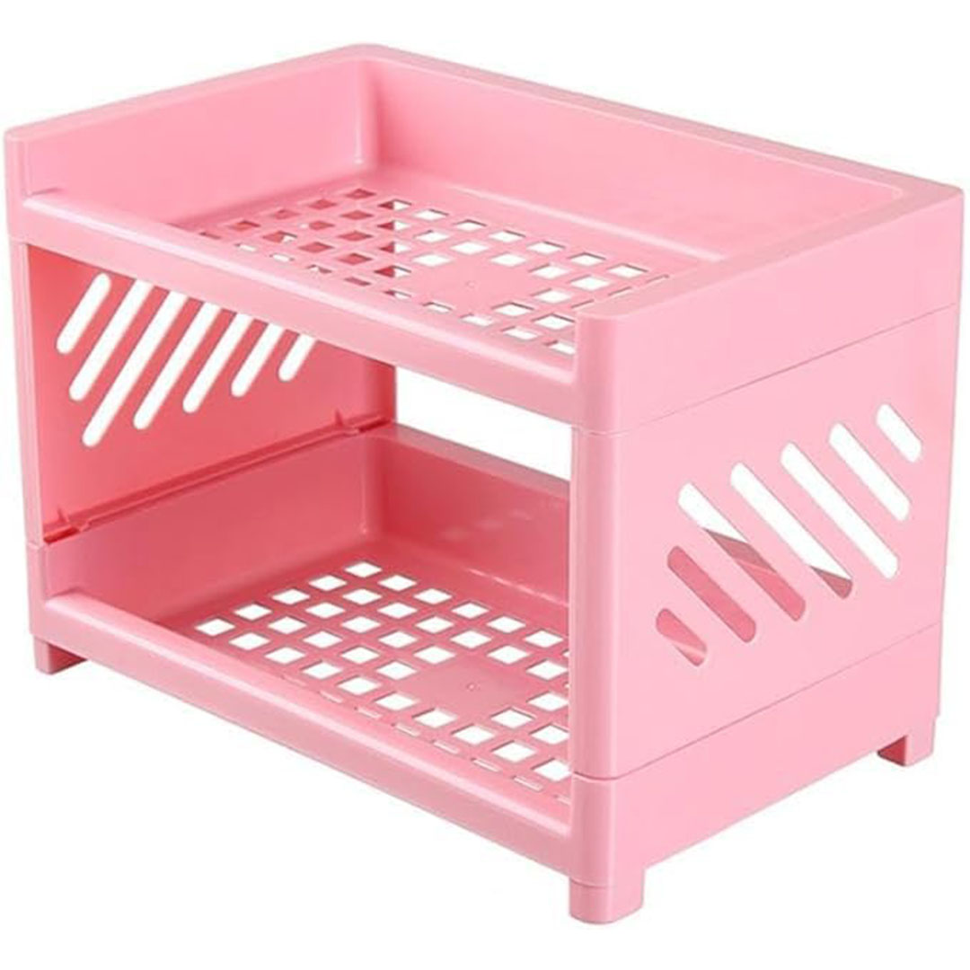 رف منظم بلاستك - بينك