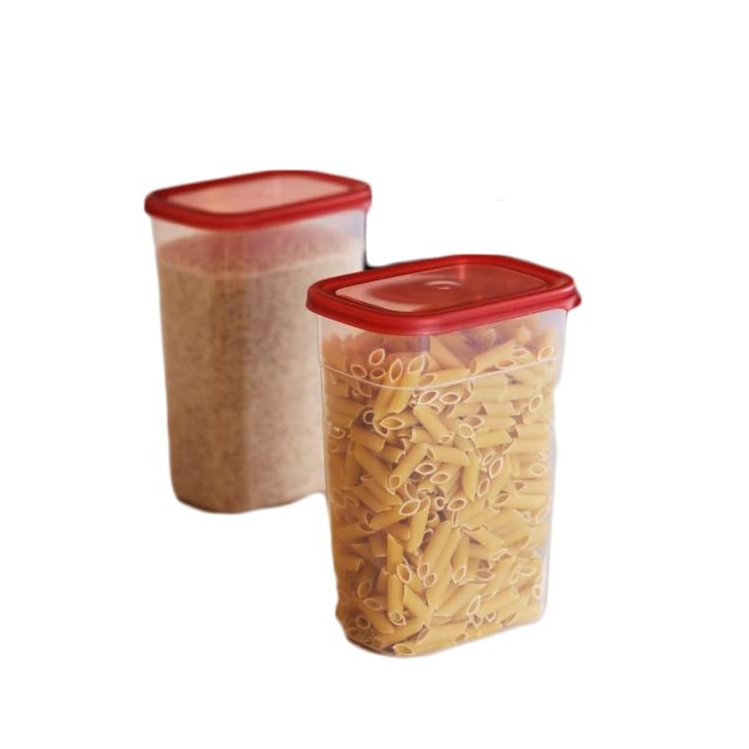 طقم علب حفظ الطعام بلاستيك 2 قطعة سعة 2.5 لتر – متعدد الألوان