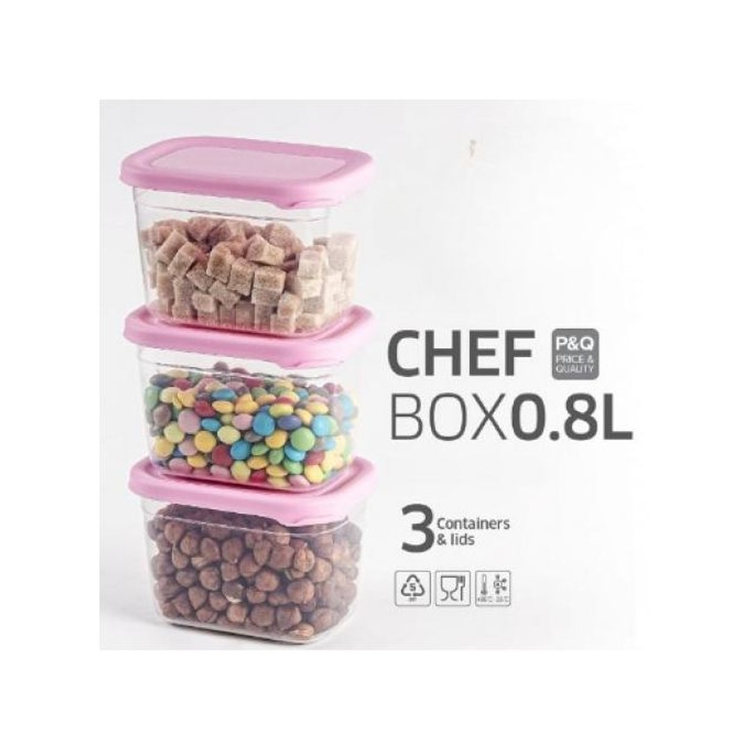 طقم 3 علب حفظ البقوليات من لمسة بلاست - 800 مل