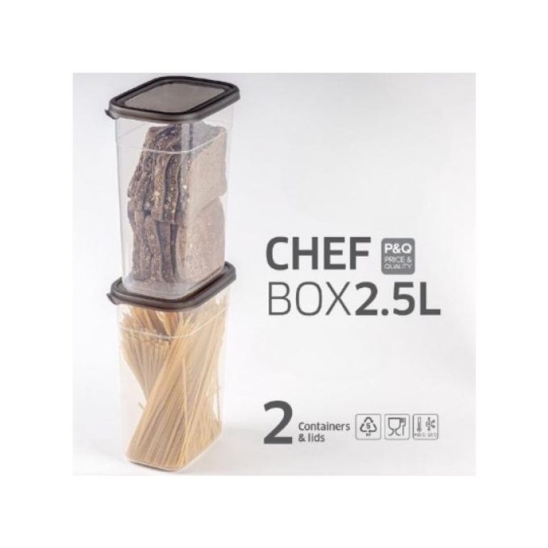 طقم 2 علبة حفظ البقوليات من لمسة بلاست - 2.5 لتر