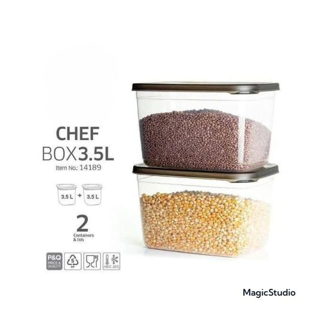 طقم 2 علبة حفظ البقوليات من لمسة بلاست - 3.5 لتر