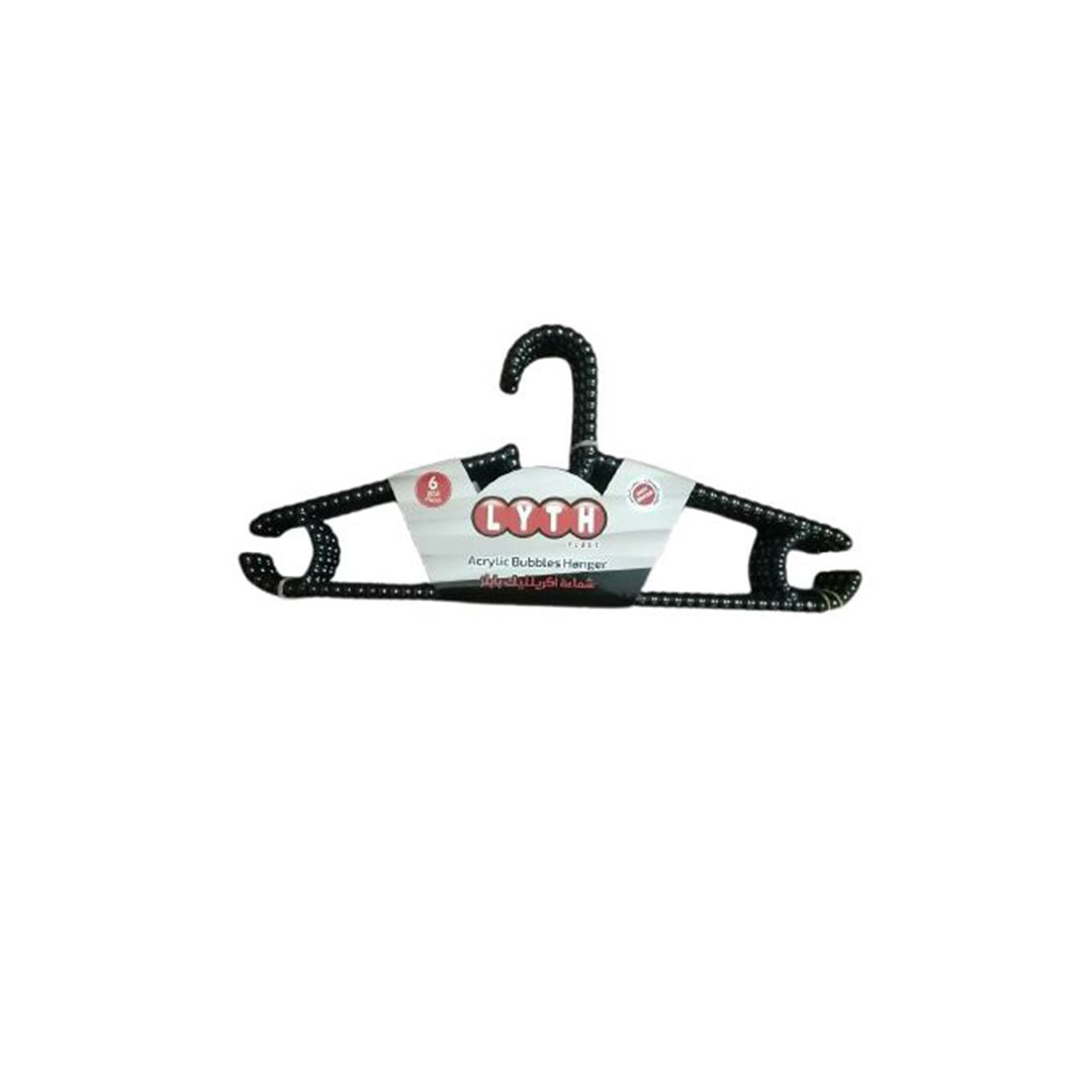 شماعات بلاستك - 6 قطع - أسود