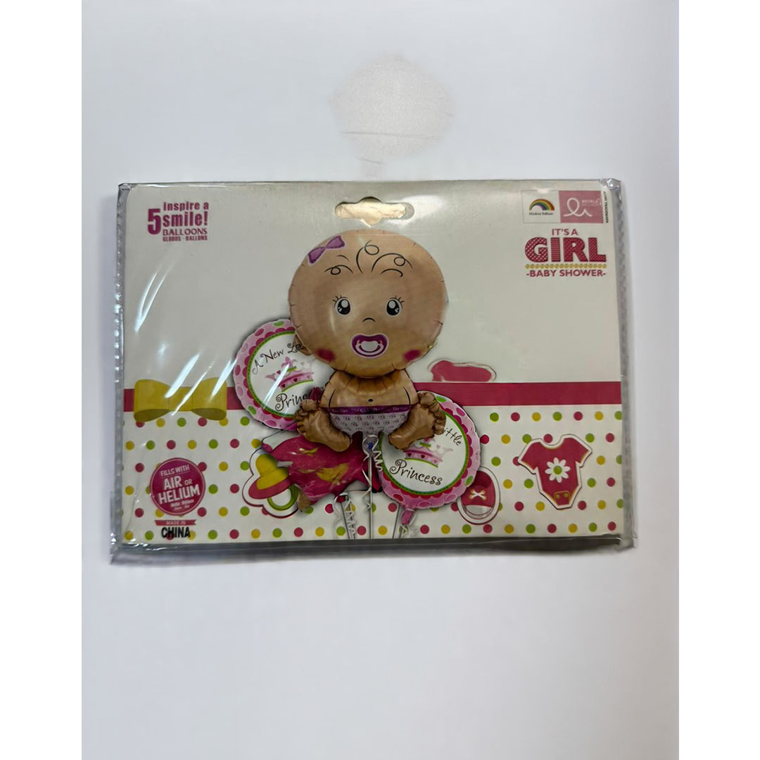 بلالين هيليوم للسبوع - بنت - 5 قطع - متعدد الالوان - RAM16-012