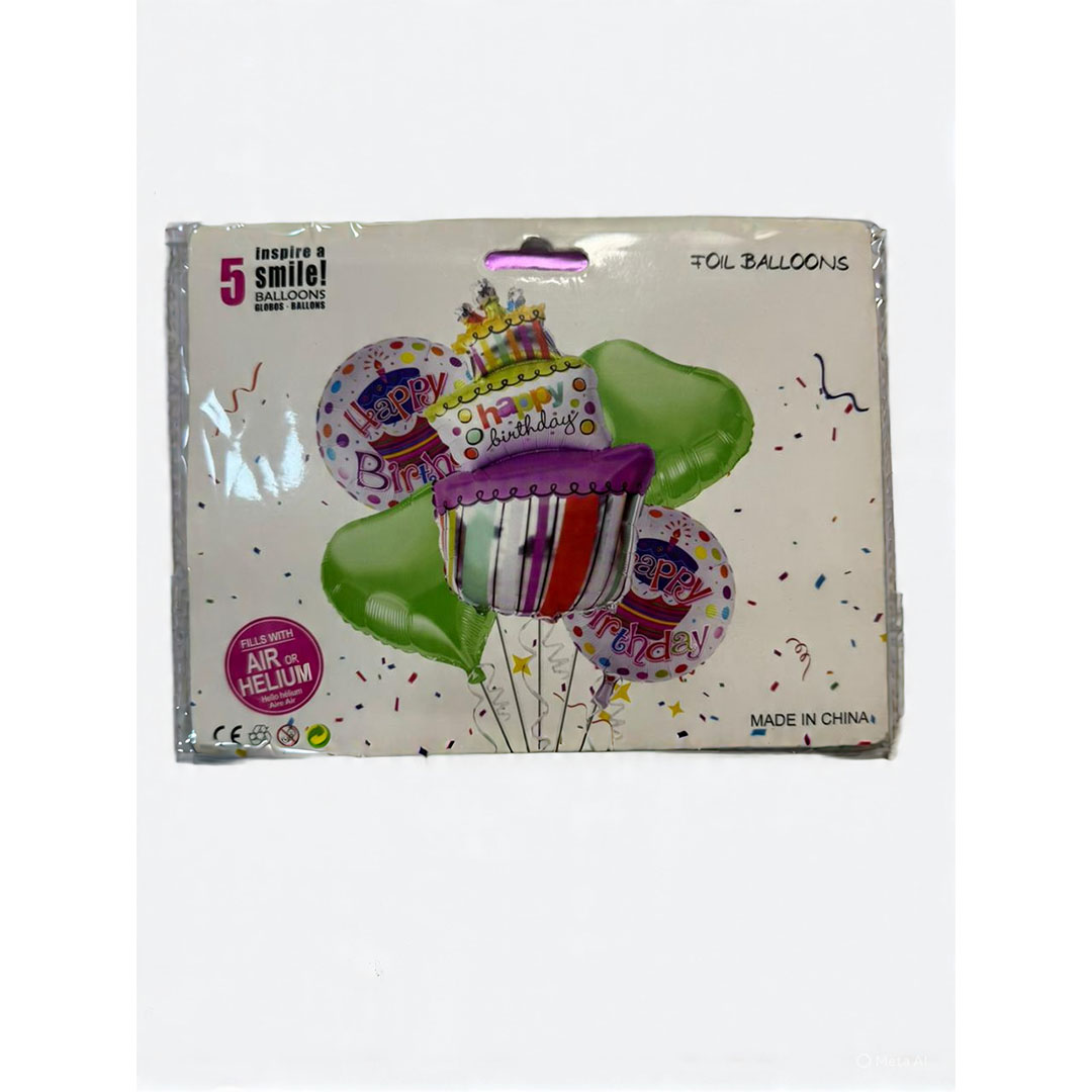 بالون هيليوم للاعياد الميلاد - 5 قطع - متعدد الالوان - RAM16-027