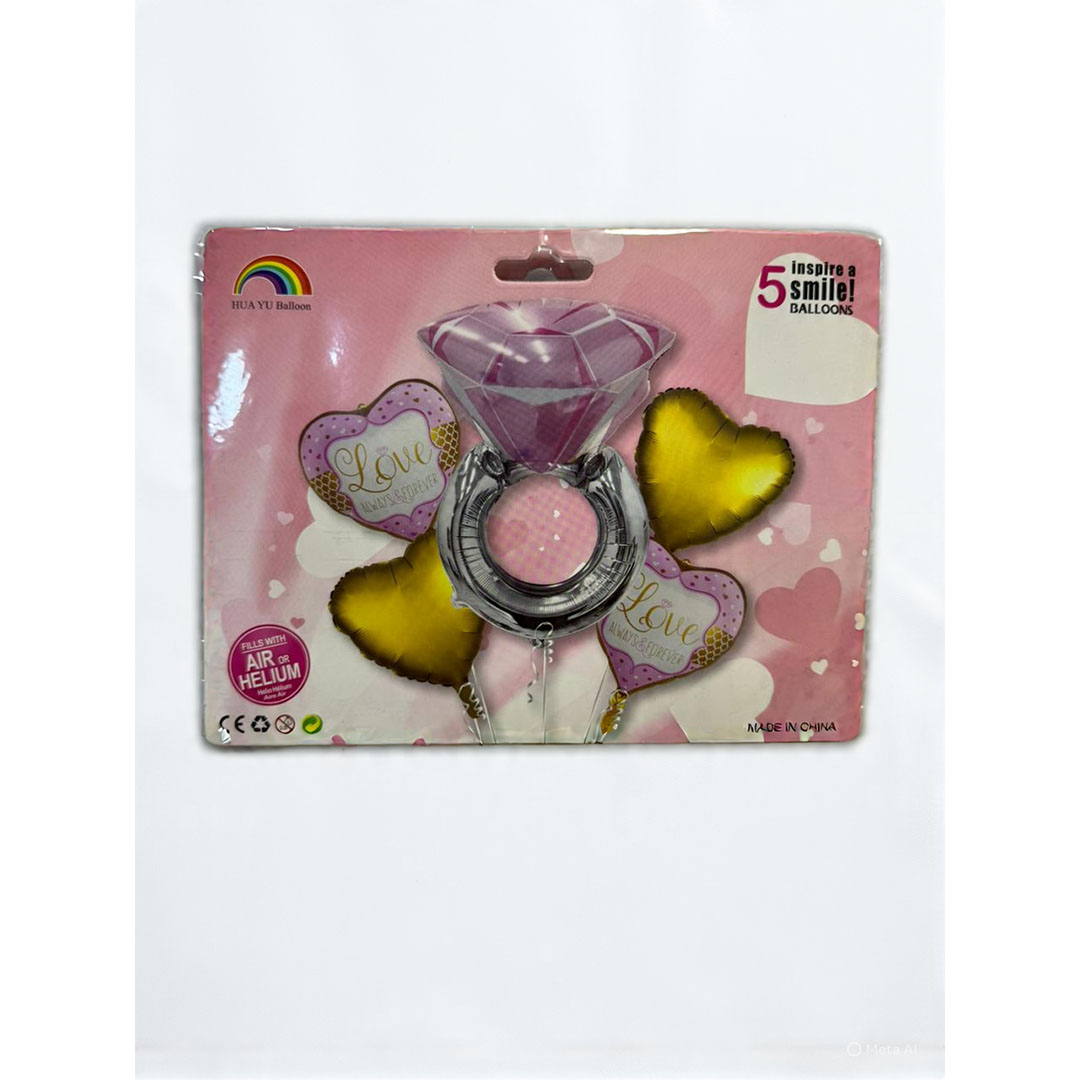 بالون هيليوم للافراح - 5 قطع - متعدد الالوان - RAM16-028
