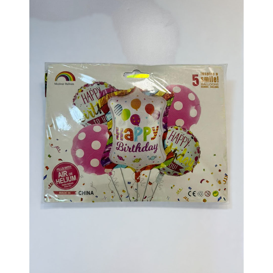 بالون هيليوم لأعياد الميلاد - 5 قطع - متعدد الالوان - RAM16-032
