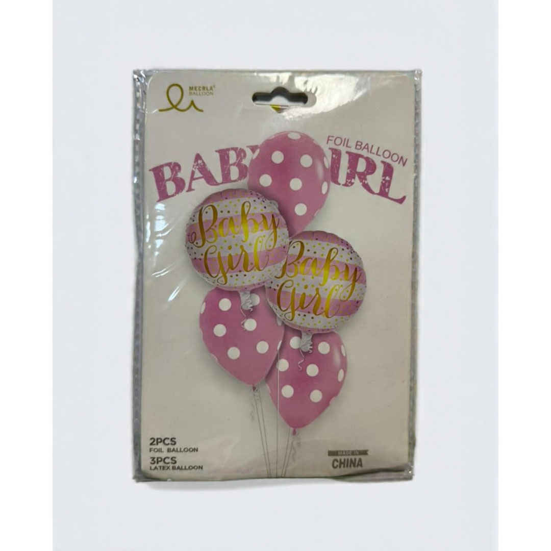 بالون هيليوم لحفلات السبوع - بناتي - 5 قطع - متعدد الالوان - RAM16-033