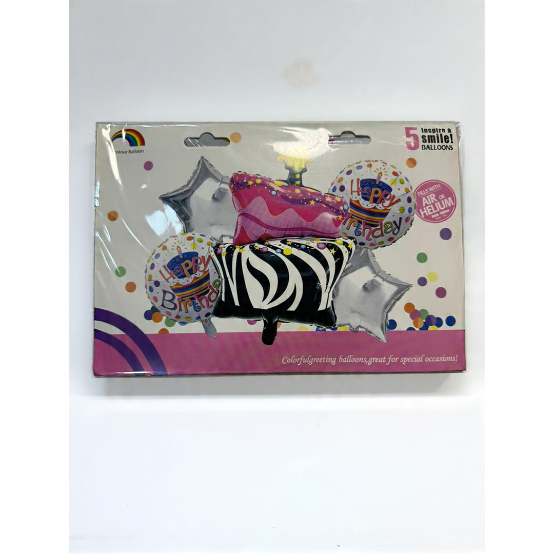بالون هيليوم لاعياد الميلاد - 5 قطع - متعدد الالوان - RAM16-039