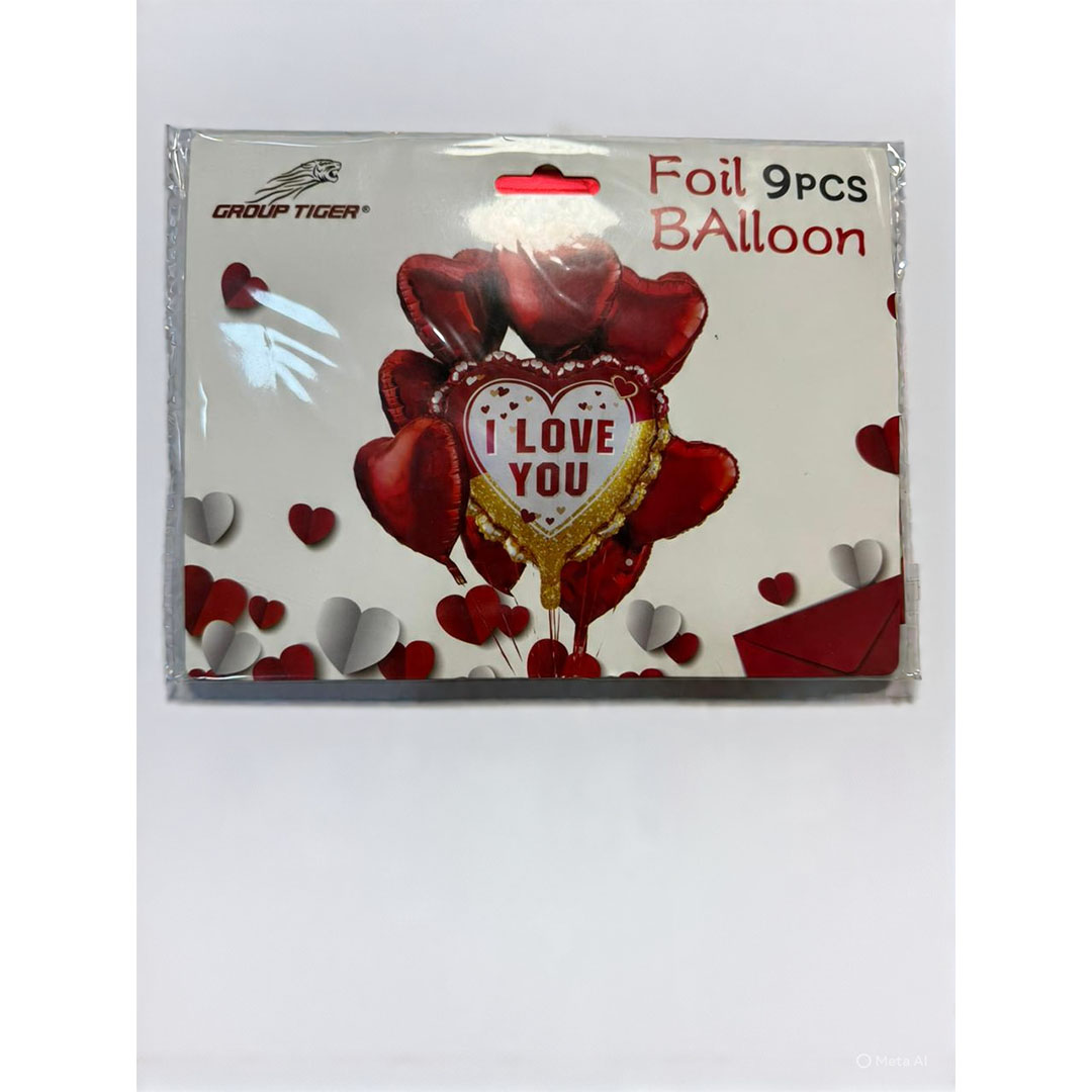 بلالين فويل للاحتفالات - 9 قطعة - أحمر - RAM16-217