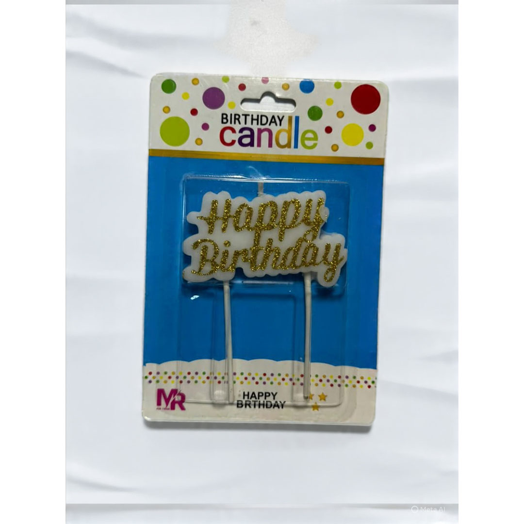 شمعة عيد ميلاد - Happy Birthday - دهبي - RAM16-281