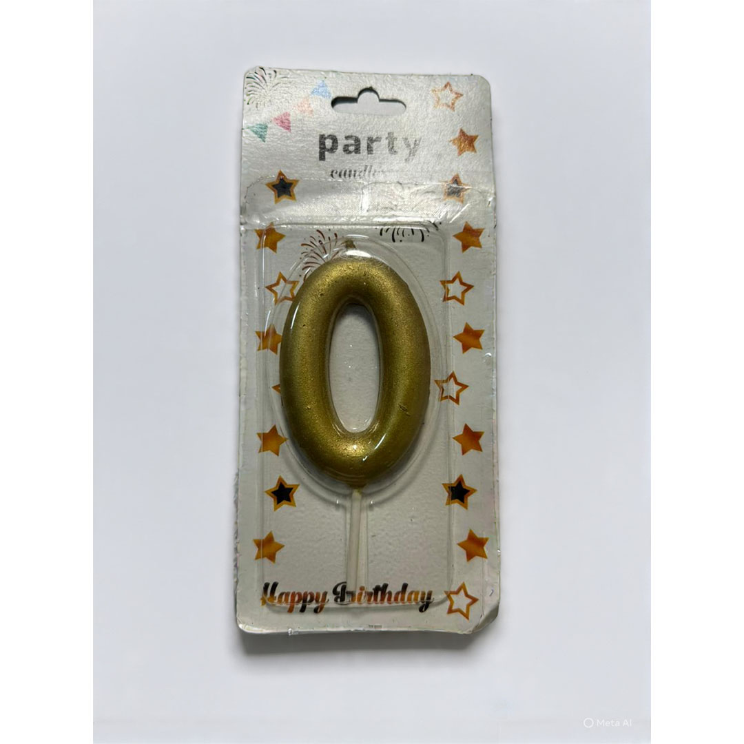 شمعة اعياد ميلاد كبيرة رقم 0 - دهبي - RAM16-340