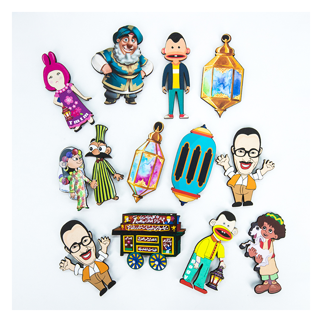 طقم مغناطيس ثلاجة كبير اشكال رمضان - 12 قطعة