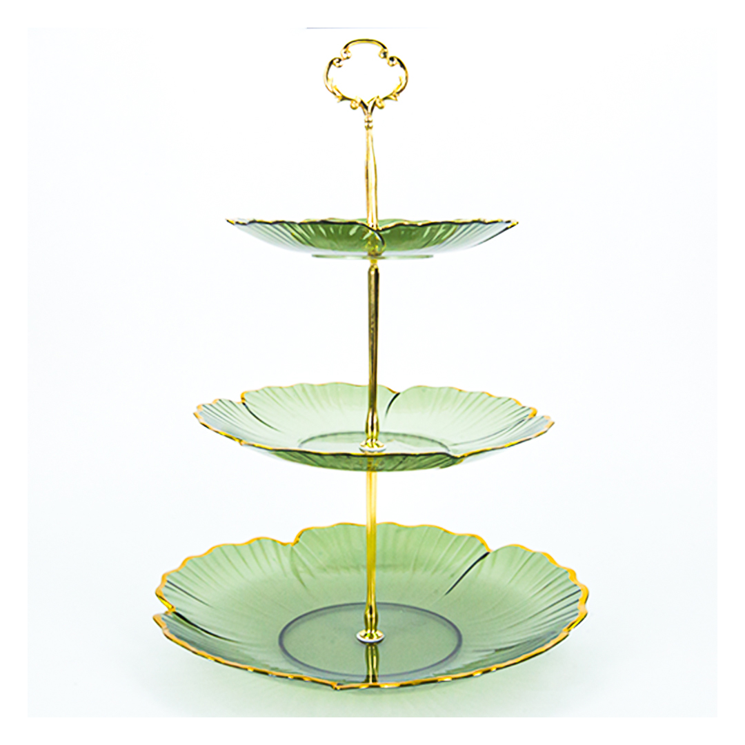 شيالة كحك وبسكوت اكريليك - 3 دور - أخضر