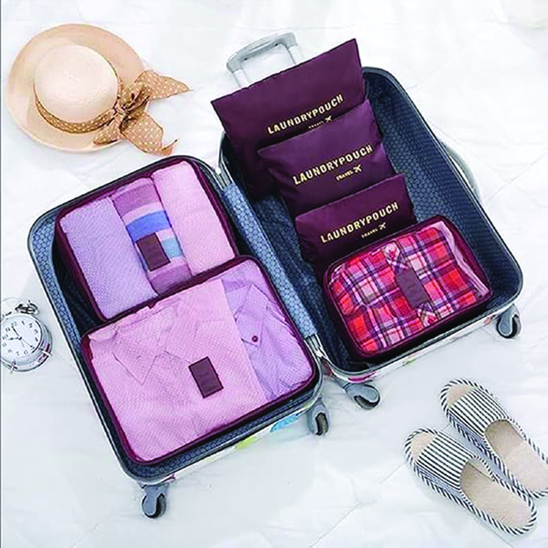 شنط منظمة للحقائب - 6 قطع - بنفسجي